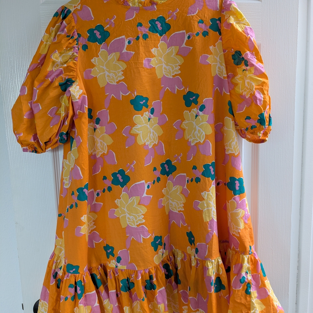 Nasty Gal Orange Floral Dress